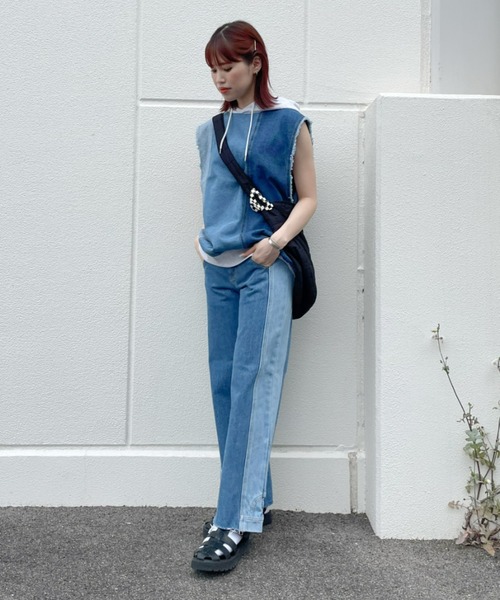 RODEO CROWNS WIDE BOWL(ロデオクラウンズワイドボウル)の「DENIM CUSTOM フードベスト(ベスト・レディース・ブルー系その他/ブルー・FREE)」の22枚目の写真