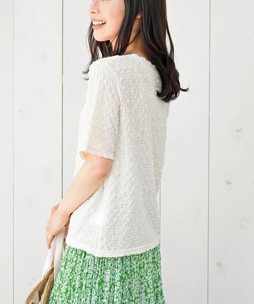 rps（アールピーエス）の「ポコポコシャーリングＴシャツ（Tシャツ/カットソー・レディース・イエロー/ブルー/アイボリー/ブラック/グリーン・フリー）」の11枚目の写真