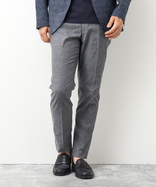 NOLLEY'S goodman（ノーリーズグッドマン）の「《ビジカジ対応》綿麻OXスリムフィットパンツ（その他パンツ・メンズ・ネイビー/ベージュ/ブルー/グレー・L/XL/M/S）」の2枚目の写真