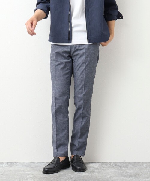 NOLLEY'S goodman（ノーリーズグッドマン）の「《ビジカジ対応》綿麻OXスリムフィットパンツ（その他パンツ・メンズ・ネイビー/ベージュ/ブルー/グレー・L/XL/M/S）」の14枚目の写真