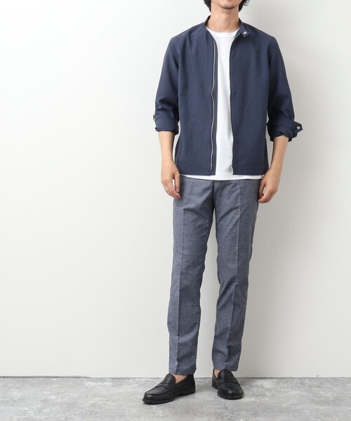 NOLLEY'S goodman（ノーリーズグッドマン）の「《ビジカジ対応》綿麻OXスリムフィットパンツ（その他パンツ・メンズ・ネイビー/ベージュ/ブルー/グレー・L/XL/M/S）」の10枚目の写真