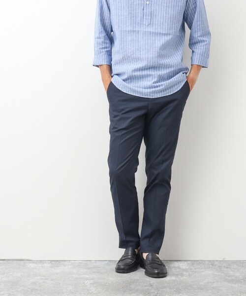 NOLLEY'S goodman（ノーリーズグッドマン）の「《ビジカジ対応》綿麻OXスリムフィットパンツ（その他パンツ・メンズ・ネイビー/ベージュ/ブルー/グレー・L/XL/M/S）」の11枚目の写真