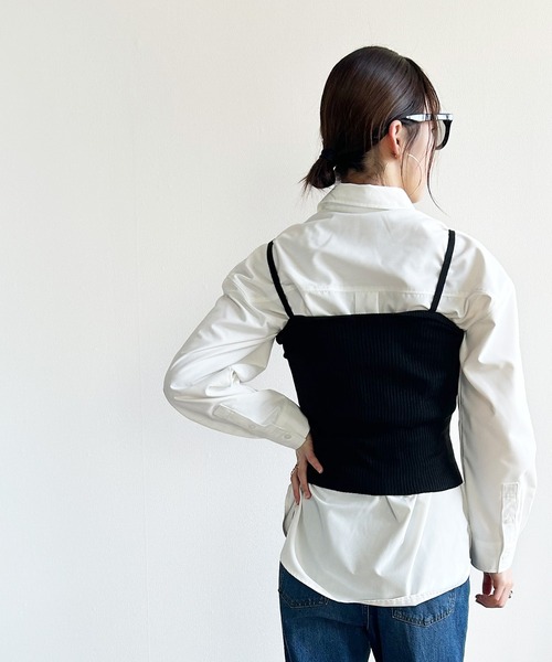 Kotoe(コトエ)の「ニットビスチェ リブニット キャミソールトップス(キャミソール・レディース・レッド/ブラック/オフホワイト/ブルー・FREE)」の8枚目の写真