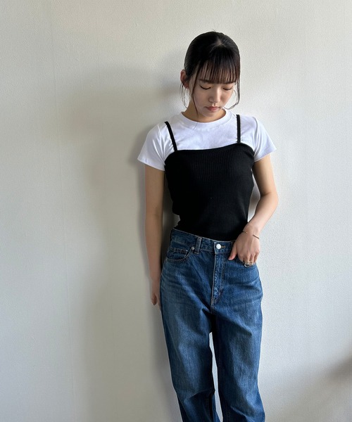 Kotoe(コトエ)の「ニットビスチェ リブニット キャミソールトップス(キャミソール・レディース・レッド/ブラック/オフホワイト/ブルー・FREE)」の13枚目の写真