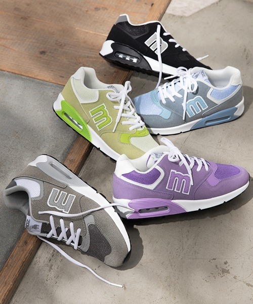 moz》MZ-9023 エア入りクッション厚底スニーカー（ワイズ3E