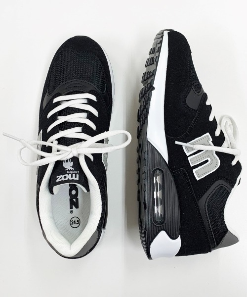 moz》MZ-9023 エア入りクッション厚底スニーカー（ワイズ3E