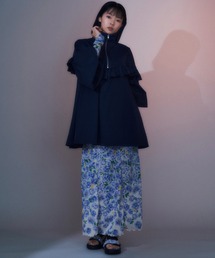 heki ヘキ ハーフジップフリルブラウス