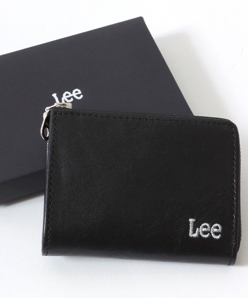 Lee(リー)の「Lee/リー Italy Leather Coin Purse/イタリアレザー ラウンドファスナー コインケース/ロゴ ワンポイント刺繍 財布/コンパクト/メンズ レディース(財布・メンズ・ブラック/ブラウン/ダークブラウン・FREE)」の2枚目の写真