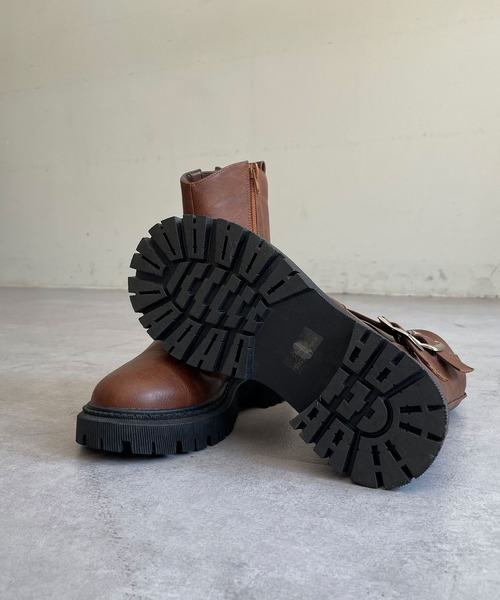 CIAOPANIC（チャオパニック）の「エンジニアショートブーツ（ブーツ・レディース・ブラック/ブラウン・SMALL/MEDIUM/LARGE/X-LARGE）」の8枚目の写真