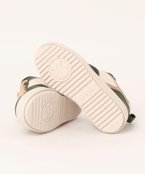 MICHAEL KORS RUMI ブロックレザー プラットフォームスニーカー Rumi Leather and Logo-Embossed Metallic Platform Sneakers