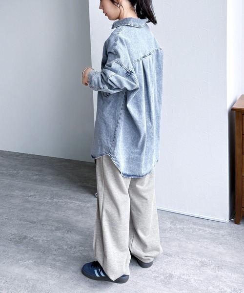 reca（レカ）の「デニムシャツジャケット（デニムジャケット・レディース・ブルー/ブラック/ネイビー・FREE）」の15枚目の写真