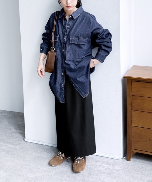 reca（レカ）の「デニムシャツジャケット（デニムジャケット・レディース・ブルー/ブラック/ネイビー・FREE）」の21枚目の写真