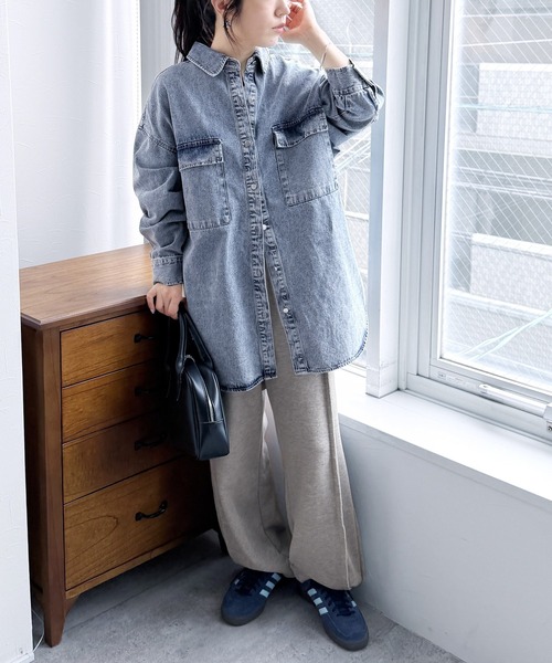 reca（レカ）の「デニムシャツジャケット（デニムジャケット・レディース・ブルー/ブラック/ネイビー・FREE）」の17枚目の写真