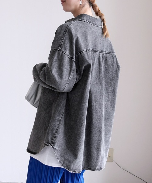 reca(レカ)の「オーバーサイズデニムシャツジャケット(シャツ/ブラウス・レディース・ブルー/ブラック/ネイビー・FREE)」の21枚目の写真