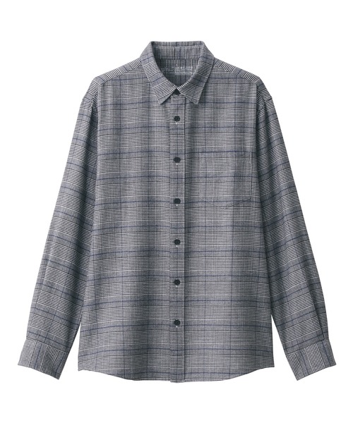 無印良品（ムジルシリョウヒン）の「両面起毛フランネル長袖シャツ（シャツ/ブラウス・メンズ・グレー系その他3/ブラウン系2/ネイビー系5/レッド系・M/S/L/XS/XL）」の10枚目の写真