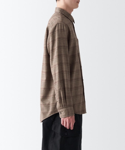 無印良品（ムジルシリョウヒン）の「両面起毛フランネル長袖シャツ（シャツ/ブラウス・メンズ・グレー系その他3/ブラウン系2/ネイビー系5/レッド系・M/S/L/XS/XL）」の13枚目の写真