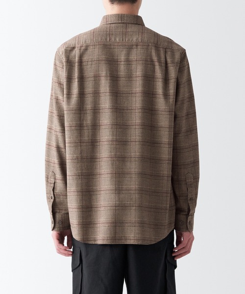 無印良品（ムジルシリョウヒン）の「両面起毛フランネル長袖シャツ（シャツ/ブラウス・メンズ・グレー系その他3/ブラウン系2/ネイビー系5/レッド系・M/S/L/XS/XL）」の14枚目の写真