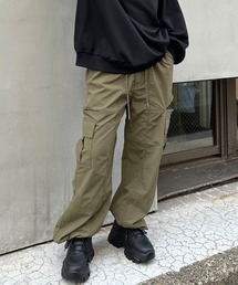 サイドスリットファスナー/ナイロンカーゴパンツ
