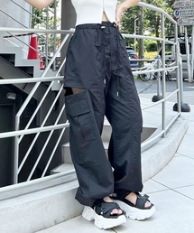 サイドスリットファスナー/ナイロンカーゴパンツ