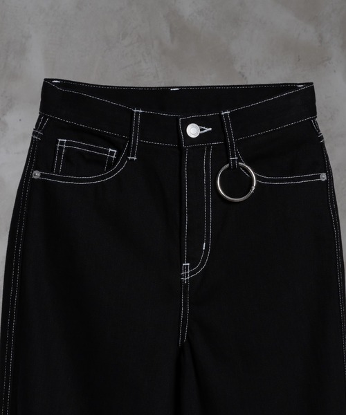 adree（アドリー）の「stitch denim  pants/ステッチデニムパンツ（デニムパンツ・レディース・ブラック/グレー・SMALL/MEDIUM）」の10枚目の写真