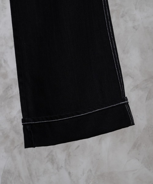 adree（アドリー）の「stitch denim  pants/ステッチデニムパンツ（デニムパンツ・レディース・ブラック/グレー・SMALL/MEDIUM）」の15枚目の写真