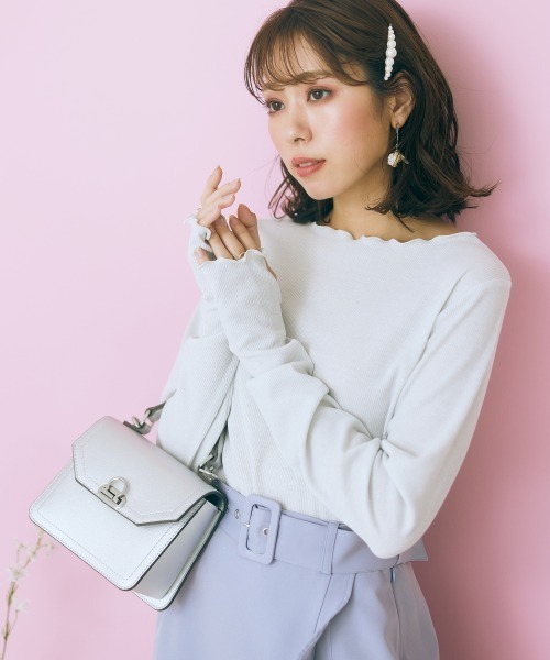 marun（マルン）の「＜大きいサイズ＞ ラメインナー marun（Tシャツ/カットソー・レディース・アイボリー/ピンク/ブラック系・L/5L/LL/4L/3L）」の2枚目の写真