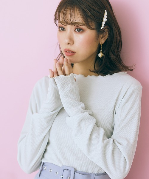 marun（マルン）の「＜大きいサイズ＞ ラメインナー marun（Tシャツ/カットソー・レディース・アイボリー/ピンク/ブラック系・L/5L/LL/4L/3L）」の12枚目の写真