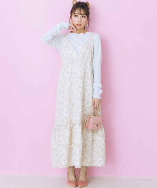 marun（マルン）の「＜大きいサイズ＞ ラメインナー marun（Tシャツ/カットソー・レディース・アイボリー/ピンク/ブラック系・L/5L/LL/4L/3L）」の8枚目の写真