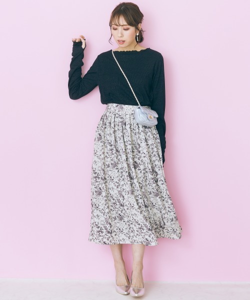 marun（マルン）の「＜大きいサイズ＞ ラメインナー marun（Tシャツ/カットソー・レディース・アイボリー/ピンク/ブラック系・L/5L/LL/4L/3L）」の5枚目の写真