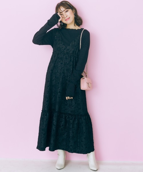 marun（マルン）の「＜大きいサイズ＞ ラメインナー marun（Tシャツ/カットソー・レディース・アイボリー/ピンク/ブラック系・L/5L/LL/4L/3L）」の7枚目の写真