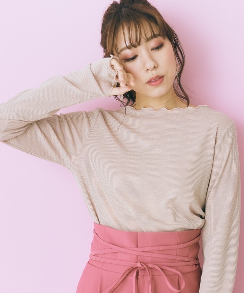 marun（マルン）の「＜大きいサイズ＞ ラメインナー marun（Tシャツ/カットソー・レディース・アイボリー/ピンク/ブラック系・L/5L/LL/4L/3L）」の14枚目の写真