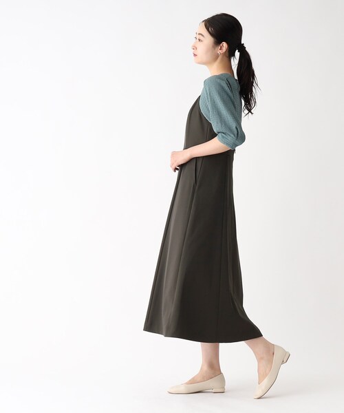 OPAQUE.CLIP（オペークドットクリップ）の「◆切替フィット＆フレアキャミワンピース【洗濯洗い可／イージーケア】（ワンピース・レディース・ボルドー/チャコールグレー・42/38/40）」の15枚目の写真