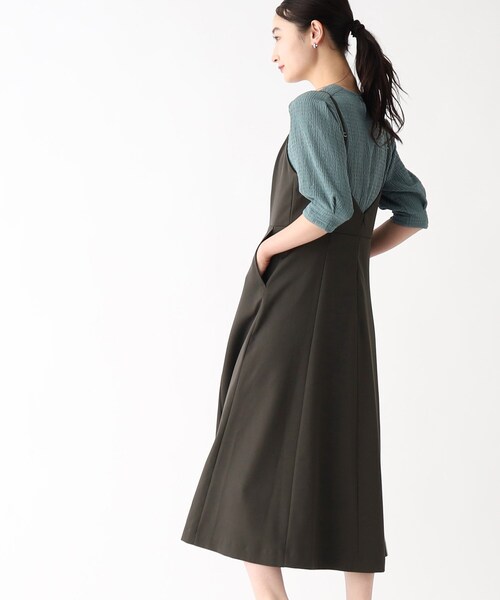 OPAQUE.CLIP（オペークドットクリップ）の「◆切替フィット＆フレアキャミワンピース【洗濯洗い可／イージーケア】（ワンピース・レディース・ボルドー/チャコールグレー・42/38/40）」の17枚目の写真