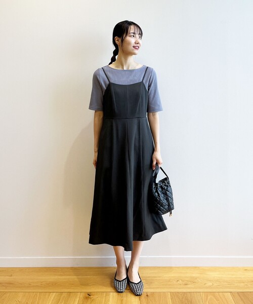 OPAQUE.CLIP（オペークドットクリップ）の「◆切替フィット＆フレアキャミワンピース【洗濯洗い可／イージーケア】（ワンピース・レディース・ボルドー/チャコールグレー・42/38/40）」の19枚目の写真