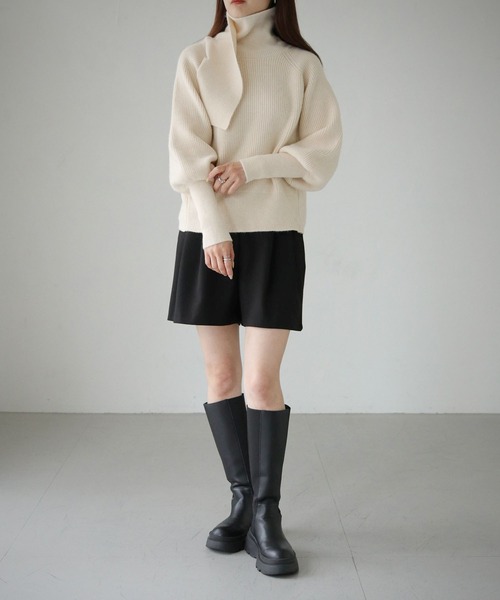 cheriella(シェリエラ)の「【cheriella】バッククロスデザインハイネックニット BACK CROSS DESIGN HIGH-NECK KNIT(ニット/セーター・レディース・パープル/ブラウン/ブルー/ブラック/アイボリー・M)」の12枚目の写真