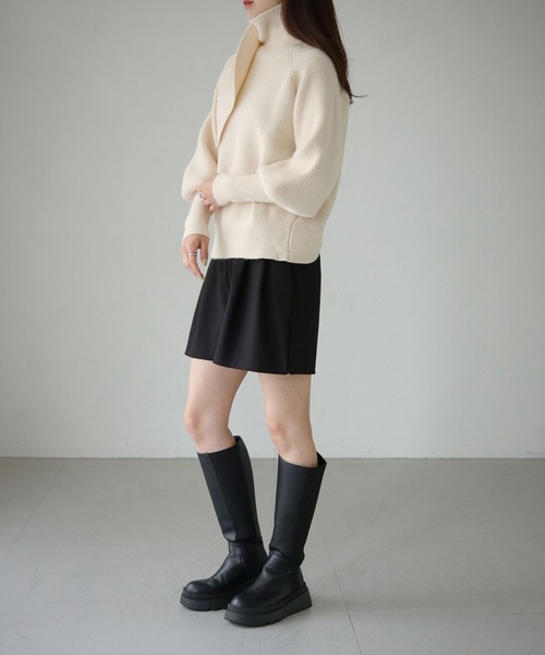 cheriella(シェリエラ)の「【cheriella】バッククロスデザインハイネックニット BACK CROSS DESIGN HIGH-NECK KNIT(ニット/セーター・レディース・パープル/ブラウン/ブルー/ブラック/アイボリー・M)」の13枚目の写真