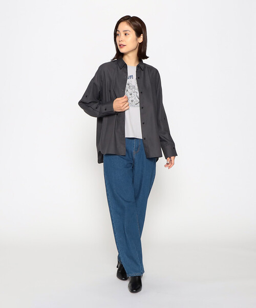 COMME CA ISM(コムサイズム)の「袖開き デザインシャツ(シャツ/ブラウス・レディース・チャコール/オフホワイト/キャメル・MEDIUM/LARGE)」の13枚目の写真