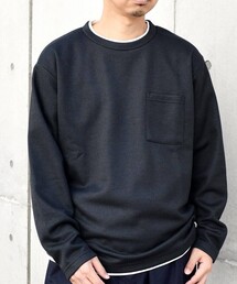 SHIPS any: パールワッフル フェイクレイヤード Tシャツ (ロンT)◇