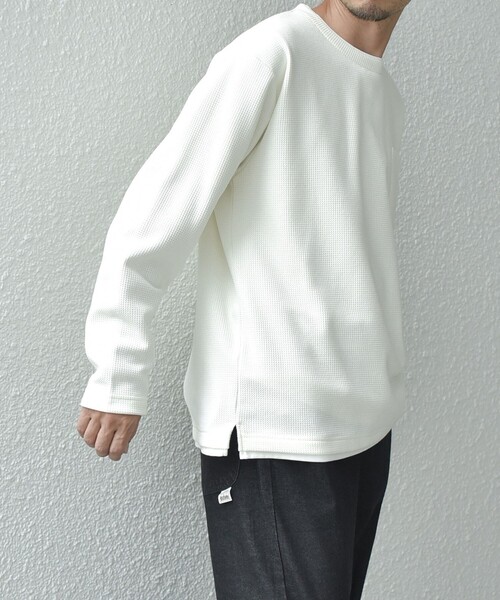 SHIPS any(シップス エニィ)の「SHIPS any: パールワッフル フェイクレイヤード Tシャツ (ロンT)◇(Tシャツ/カットソー・メンズ・オリーブ/ベージュ/グレー/ダークグレー/ネイビー/ナチュラル・LARGE/X-LARGE/SMALL/MEDIUM)」の10枚目の写真