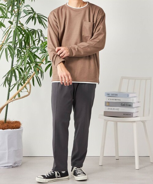 SHIPS any(シップス エニィ)の「SHIPS any: パールワッフル フェイクレイヤード Tシャツ (ロンT)◇(Tシャツ/カットソー・メンズ・オリーブ/ベージュ/グレー/ダークグレー/ネイビー/ナチュラル・LARGE/X-LARGE/SMALL/MEDIUM)」の20枚目の写真