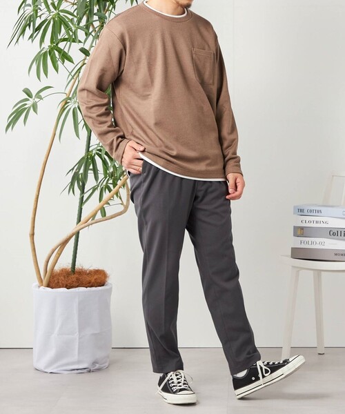 SHIPS any(シップス エニィ)の「SHIPS any: パールワッフル フェイクレイヤード Tシャツ (ロンT)◇(Tシャツ/カットソー・メンズ・オリーブ/ベージュ/グレー/ダークグレー/ネイビー/ナチュラル・LARGE/X-LARGE/SMALL/MEDIUM)」の21枚目の写真