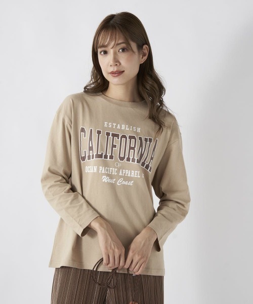 Ocean Pacific(オーシャンパシフィック)の「【OP:オーピー】レディースロゴ長袖Tシャツ ロングTシャツ(Tシャツ/カットソー・レディース・ホワイト/ベージュ/グリーン/ヘザーグレー/チャコール・MEDIUM/LARGE/X-LARGE)」の20枚目の写真