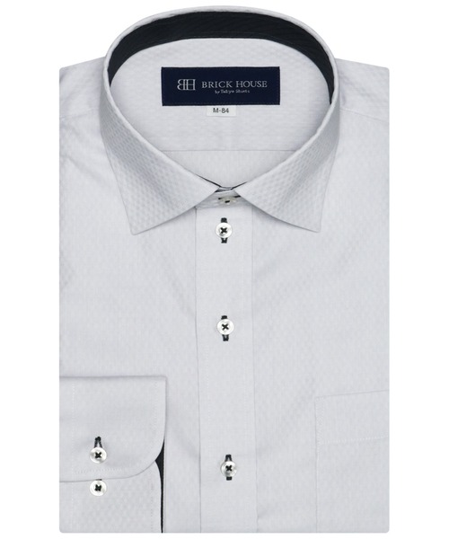 TOKYO SHIRTS(トウキョウシャツ)の「形態安定ノーアイロン ワイド 長袖ビジネスワイシャツ(ビジネスシャツ・メンズ・グレー・首回り39cm-裄丈80cm/首回り39cm-裄丈84cm/首回り41cm-裄丈82cm/首回り41cm-裄丈86cm/首回り42cm-裄丈82cm/首回り42cm-裄丈86cm/首回り43cm-裄丈82cm/首回り43cm-裄丈86cm/首回り37cm-裄丈80cm/首回り37cm-裄丈84cm)」の1枚目の写真
