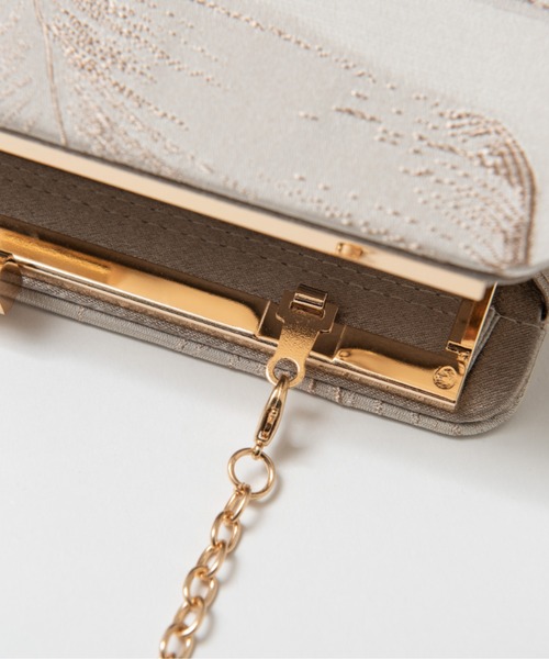 Cupid Heart(キューピッドハート)の「【Cupid Heart】結婚式bag!リーフ柄ジャガードクラッチバッグ(クラッチバッグ・レディース・グレー/ベージュ/ブラック・MEDIUM)」の15枚目の写真