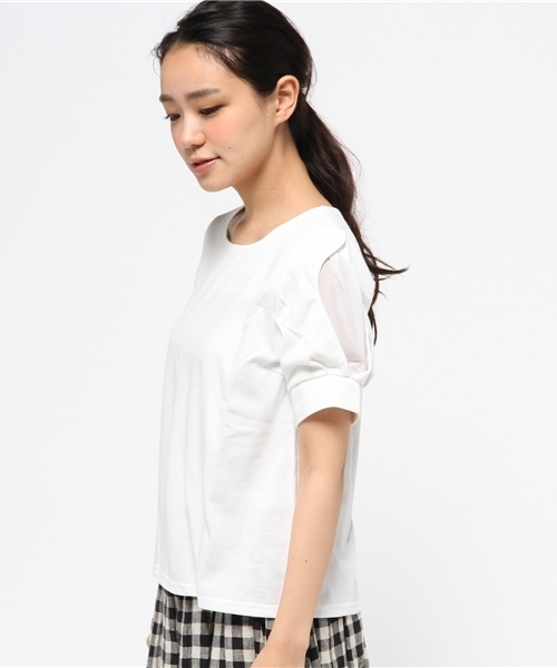 OUTLET(アウトレット)の「【Ciaopanic】ショルダーリボン付CS(Tシャツ/カットソー・レディース・グレー/ネイビー/ホワイト・FREE)」の8枚目の写真