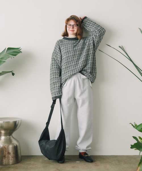 Culto(クルト)の「TWEED パターン クルーネックニット(ニット/セーター・レディース・グリーン/ブルー/ブラック・M/L)」の12枚目の写真