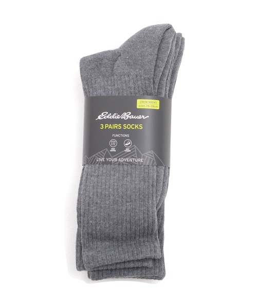 Eddie Bauer（エディーバウアー）の「3P ホース ソックス（ソックス/靴下・メンズ・グレー/ブラック/ホワイト・23-25cm/26-28cm）」の9枚目の写真