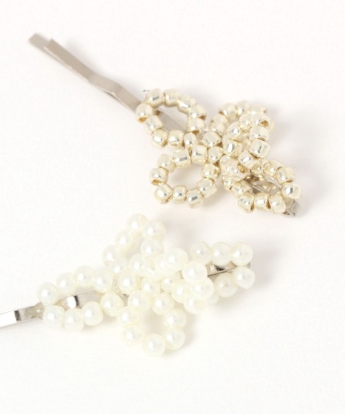 studio CLIP（スタディオクリップ）の「【daily CLIP】ビーズリボンピン（ヘアピン・レディース・その他2/ピンク・FREE）」の3枚目の写真