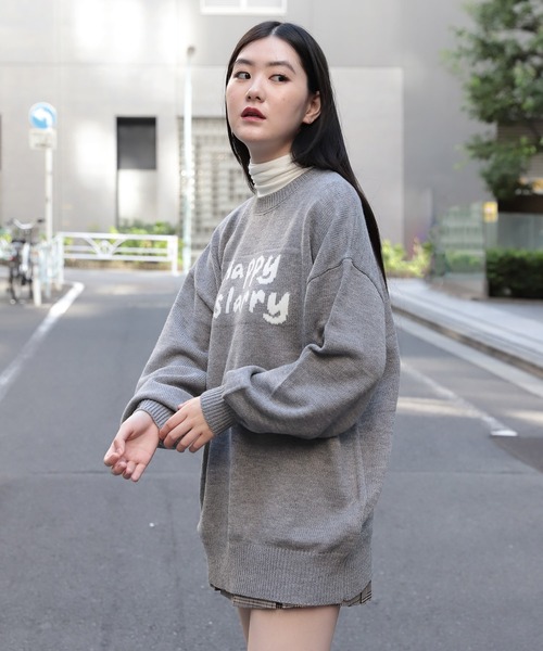 3.3 Field Trip （3.3フィールドトリップ）の「3.3 Field Trip／ロゴニットプルオーバー  2988752（ニット/セーター・レディース・ブラック/グリーン/グレー・FREE）」の6枚目の写真