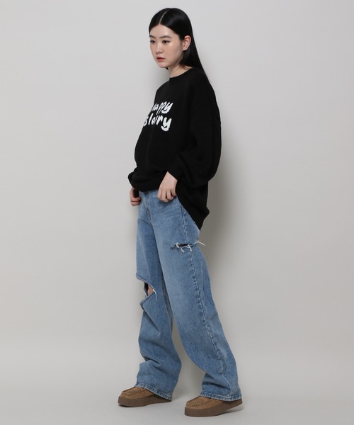 3.3 Field Trip （3.3フィールドトリップ）の「3.3 Field Trip／ロゴニットプルオーバー  2988752（ニット/セーター・レディース・ブラック/グリーン/グレー・FREE）」の7枚目の写真